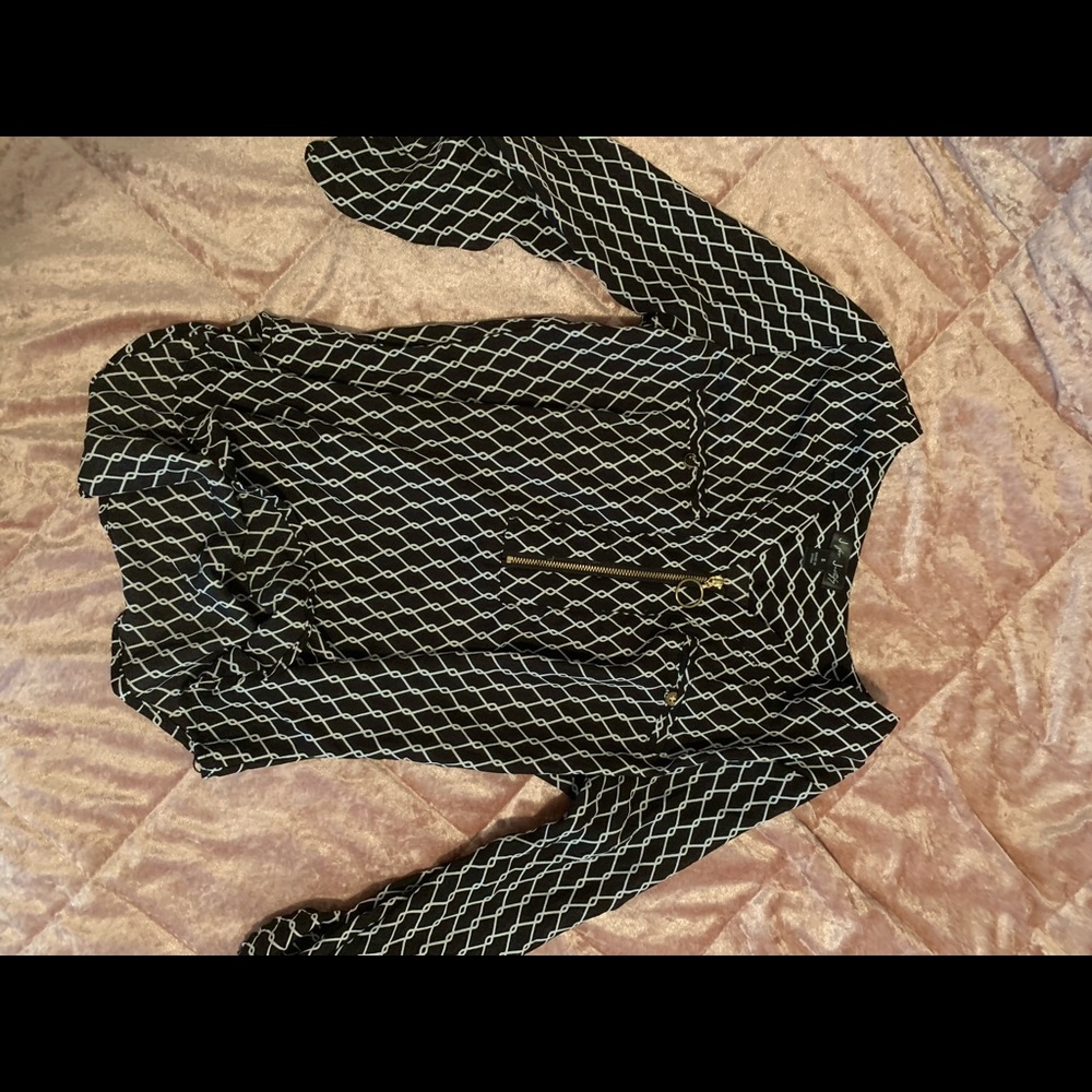 Black and white blouse